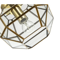 Happy Homewares Classic Lantern Styled Ceiling Light With Geometric Clear Glass Shade - thumbnail 4