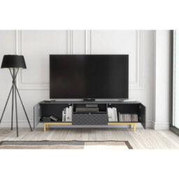Creative Furniture Diamond Luxe Tv Unit 180Cm - Dark Grey - thumbnail 3