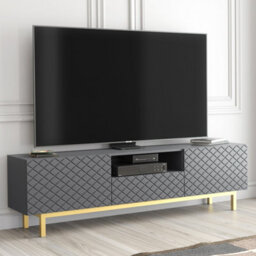 Creative Furniture Diamond Luxe Tv Unit 180Cm - Dark Grey - thumbnail 5