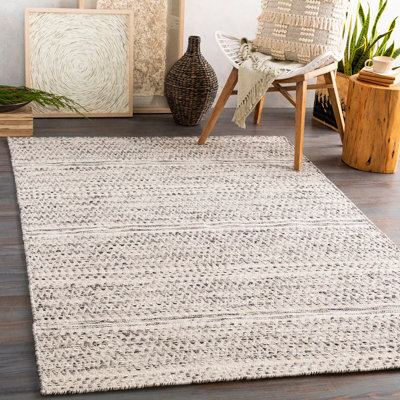 Livabliss Mardin-Hand Woven Beige Grey Black Wool Global Living Dining Bedroom Rug 200 X 275 Cm Easy Care, Non Shedding - image 1