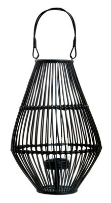 Orsina Elegant Design Black Lantern With Hoop Handle, Functional Black Tealight Lantern, Sleek Large Candle Lantern - image 1