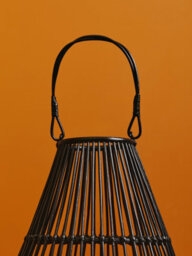 Orsina Elegant Design Black Lantern With Hoop Handle, Functional Black Tealight Lantern, Sleek Large Candle Lantern - thumbnail 4
