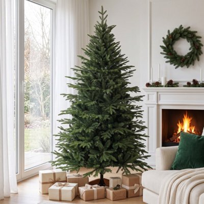 Homcom 180 Cm Artificial Christmas Tree Solid Pine Wood Stand, Green - image 1