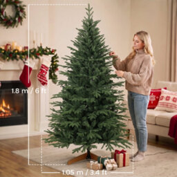 Homcom 180 Cm Artificial Christmas Tree Solid Pine Wood Stand, Green - thumbnail 3