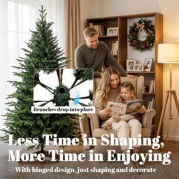 Homcom 180 Cm Artificial Christmas Tree Solid Pine Wood Stand, Green - thumbnail 6