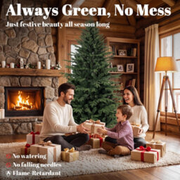 Homcom 180 Cm Artificial Christmas Tree Solid Pine Wood Stand, Green - thumbnail 4