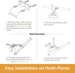 Aigostar 60Cm Led Bathroom Mirror Light, 8W Wall Light With Ip44 4000K Neutral White Plastic - thumbnail 6