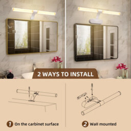 Aigostar 60Cm Led Bathroom Mirror Light, 8W Wall Light With Ip44 4000K Neutral White Plastic - thumbnail 4