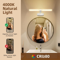 Aigostar 60Cm Led Bathroom Mirror Light, 8W Wall Light With Ip44 4000K Neutral White Plastic - thumbnail 8
