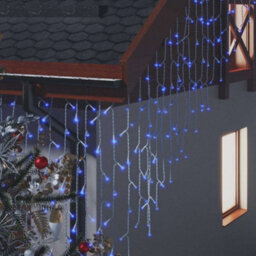 Berkfield Decorative Led Curtain Icicle Lights 10M 400 Led Blue 8 Function - thumbnail 5