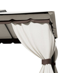 Living And Home 13 X 13Ft Tiered Roof Metal Frame Patio Gazebo With Beige Curtains - thumbnail 6