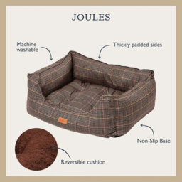 Rosewood Joules Hensen Check Box Dog Bed - thumbnail 6