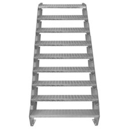 MonsterShop Height Adjustable Metal Staircase 9 Steps - 900mm Wide - thumbnail 2