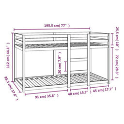 Berkfield Bunk Bed Without Mattress 90X190 Cm Single Solid Wood Pine - thumbnail 8