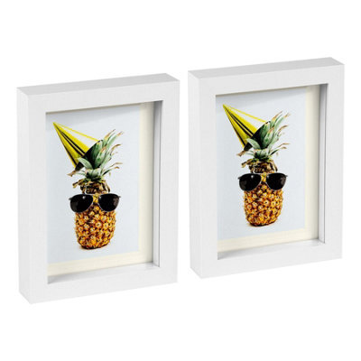 "Nicola Spring 5 X 7"" Photo Frames - Ivory Mount 3D Photo Frame Picture Frame Box Portrait Display Case & Spacer (20 X 15Cm) X2" - image 1