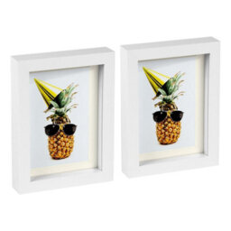 "Nicola Spring 5 X 7"" Photo Frames - Ivory Mount 3D Photo Frame Picture Frame Box Portrait Display Case & Spacer (20 X 15Cm) X2" - thumbnail 1
