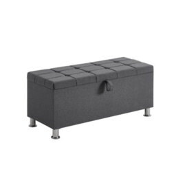 Lassic Vida Designs Valencia Storage Ottoman Dark Grey Linen Storage Ukfr Bench Chest Bedroom Living Room  - thumbnail 8