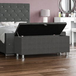 Lassic Vida Designs Valencia Storage Ottoman Dark Grey Linen Storage Ukfr Bench Chest Bedroom Living Room 