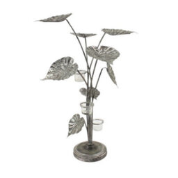 Minster Candle Holder - Metal - L38 X W40 X H74 Cm - Silver