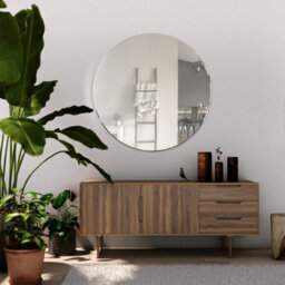 Mirroroutlet All Glass Bevelled Classic Design Round Mirror 80 X 80Cm
