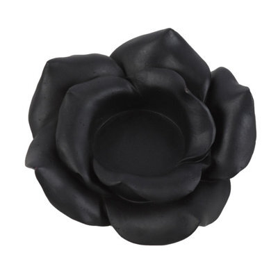 Something Different Rose Resin Tealight Holder Black (One Size) - image 1
