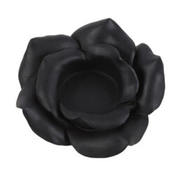Something Different Rose Resin Tealight Holder Black (One Size) - thumbnail 1