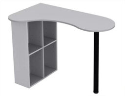 Urbn-Living Urbnliving 100Cm Length Grey Wooden Computer Corner Desk Bookcase Storage Shelves Organizer Study Workstation - thumbnail 3