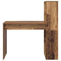 Berkfield Desk With Storage Old Wood 113X54X120 Cm Engineered Wood - thumbnail 4