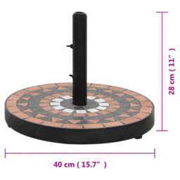 Walplus Parasol Base Terracotta And White Round 12 Kg - thumbnail 7