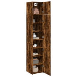 Vidaxl Slim Storage Cabinet Smoked Oak 40X42.5X225 Cm Engineered Wood - thumbnail 3