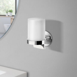 Smedbo Frosted Glass Soap Dispenser With Self Adhesive Wall Mount - thumbnail 2