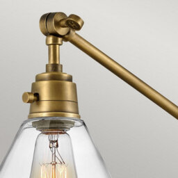 Luminosa Lighting Elstead Hinkley Arti Dome Wall Lamp Contemporary Heritage Brass, Clear Glass Shade 1X E27 - thumbnail 4