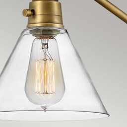 Luminosa Lighting Elstead Hinkley Arti Dome Wall Lamp Contemporary Heritage Brass, Clear Glass Shade 1X E27 - thumbnail 5