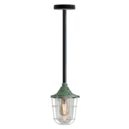Ledsone Conduit Pendant Light Kit Industrial Farmhouse Black Steel E27 Cage Fitting Ceiling Fixture 80Cm - thumbnail 1