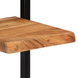 Berkfield Wall Shelves 2 Pcs 25X25X75 Cm Solid Wood Acacia And Steel - thumbnail 7