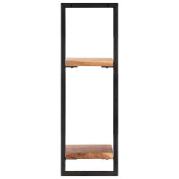 Berkfield Wall Shelves 2 Pcs 25X25X75 Cm Solid Wood Acacia And Steel - thumbnail 4