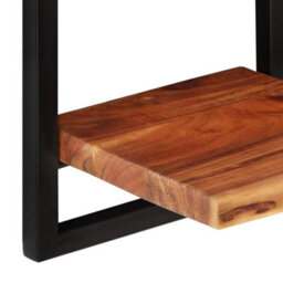 Berkfield Wall Shelves 2 Pcs 25X25X75 Cm Solid Wood Acacia And Steel - thumbnail 6