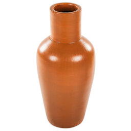 Beliani Decorative Vase Karfi Ceramic 37 Cm Orange