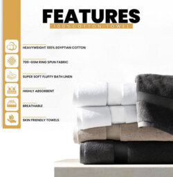 Gc Gaveno Cavailia 2Pk Miami Bath Sheet 90X140 Black 700 Gsm Quick Drying & Super Absorbent Bath Sheet Set - thumbnail 3