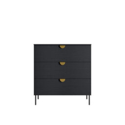 Arte Luxurious Black Chest Of Drawers 100Cm - Gold Accents, Soft-Close Drawers & Contemporary Storage For Elegant Bedrooms - thumbnail 3