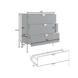 Arte Luxurious Black Chest Of Drawers 100Cm - Gold Accents, Soft-Close Drawers & Contemporary Storage For Elegant Bedrooms - thumbnail 4