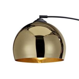 Teamson Home Arc Curved Standing Floor Lamp With Bell Shade & Marble Base - Gold/black Marble - thumbnail 5
