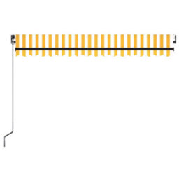 Berkfield Manual Retractable Awning 400X350 Cm Yellow And White - thumbnail 4
