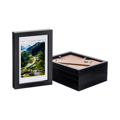 "Nicola Spring Photo Frames With 4"" X 6"" Mount - 5"" X 7"" - Black/white - Pack Of 5" - image 1