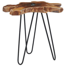 Berkfield Coffee Table 70X45 Cm Solid Teak Wood And Polyresin - thumbnail 9