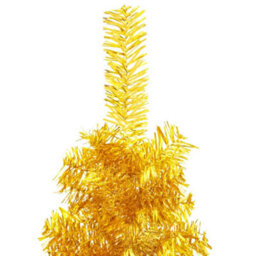 Berkfield Slim Artificial Half Christmas Tree With Stand Gold 240 Cm - thumbnail 6