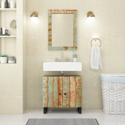 Berkfield 2 Piece Bathroom Furniture Set Solid Wood Reclaimed - image 1