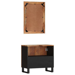 Berkfield 2 Piece Bathroom Furniture Set Solid Wood Reclaimed - thumbnail 4