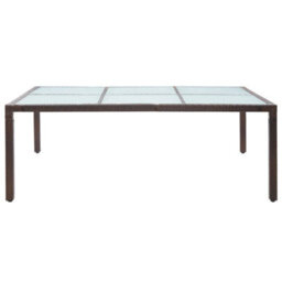 Berkfield Outdoor Dining Table Brown 200X150X74 Cm Poly Rattan - thumbnail 2