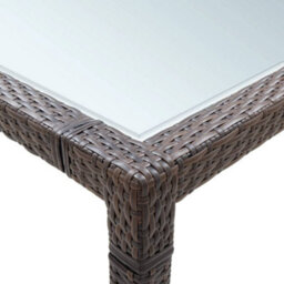 Berkfield Outdoor Dining Table Brown 200X150X74 Cm Poly Rattan - thumbnail 3